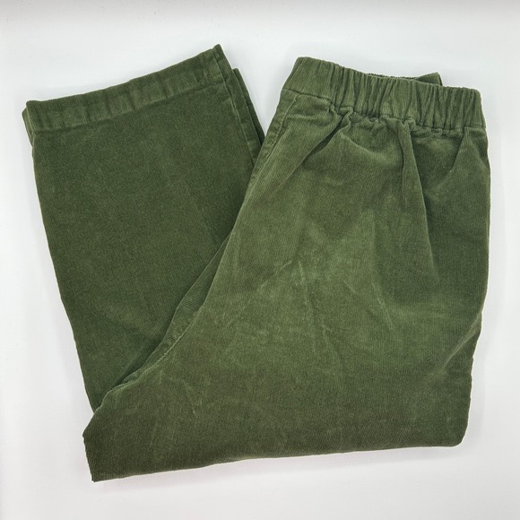 Appleseed's Corduroy Pants‎ Elastic Waist Olive Green Casual Petite Women Sz 12P - Picture 1 of 5